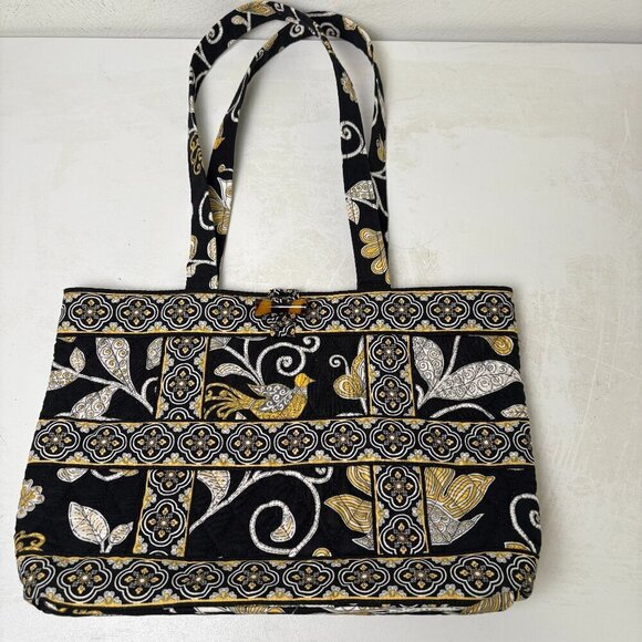 VERA BRADLEY Discontinued Bird Floral Geometric Quilted Cotton Shoulder Bag - Picture 14 of 15